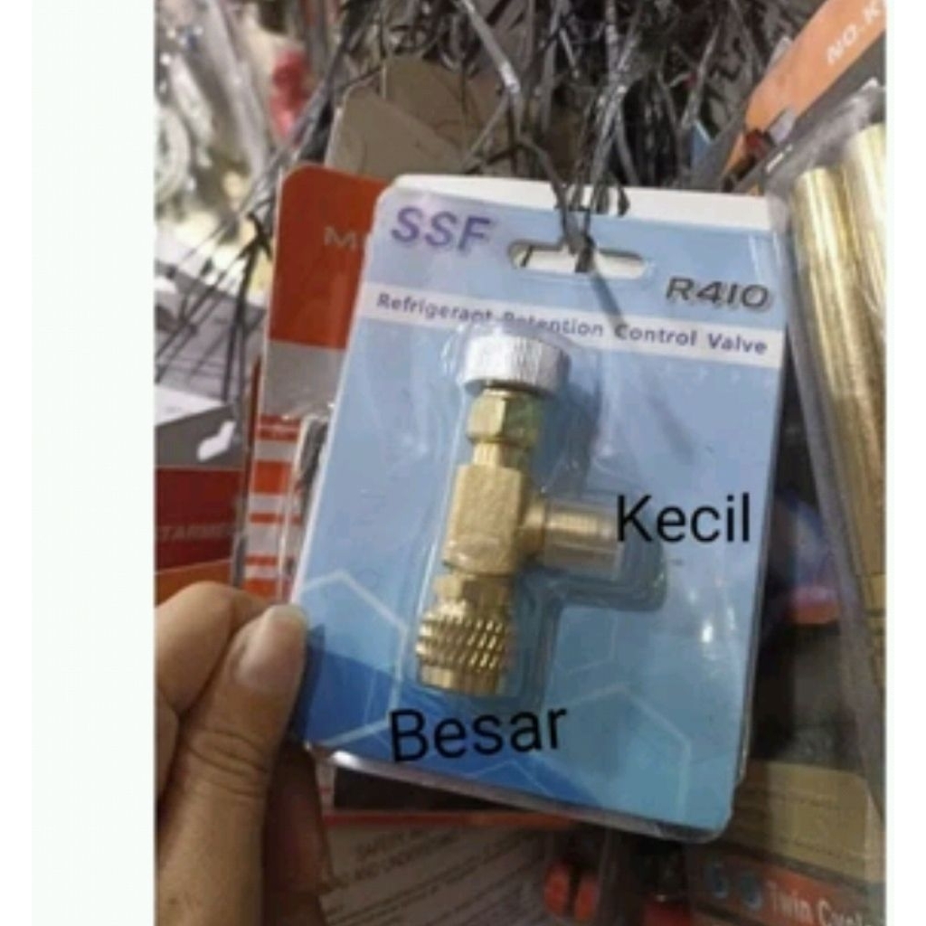 Kran Freon R32/R410 Compresor Valve (Non Box) lubang atas kecil bawah besar