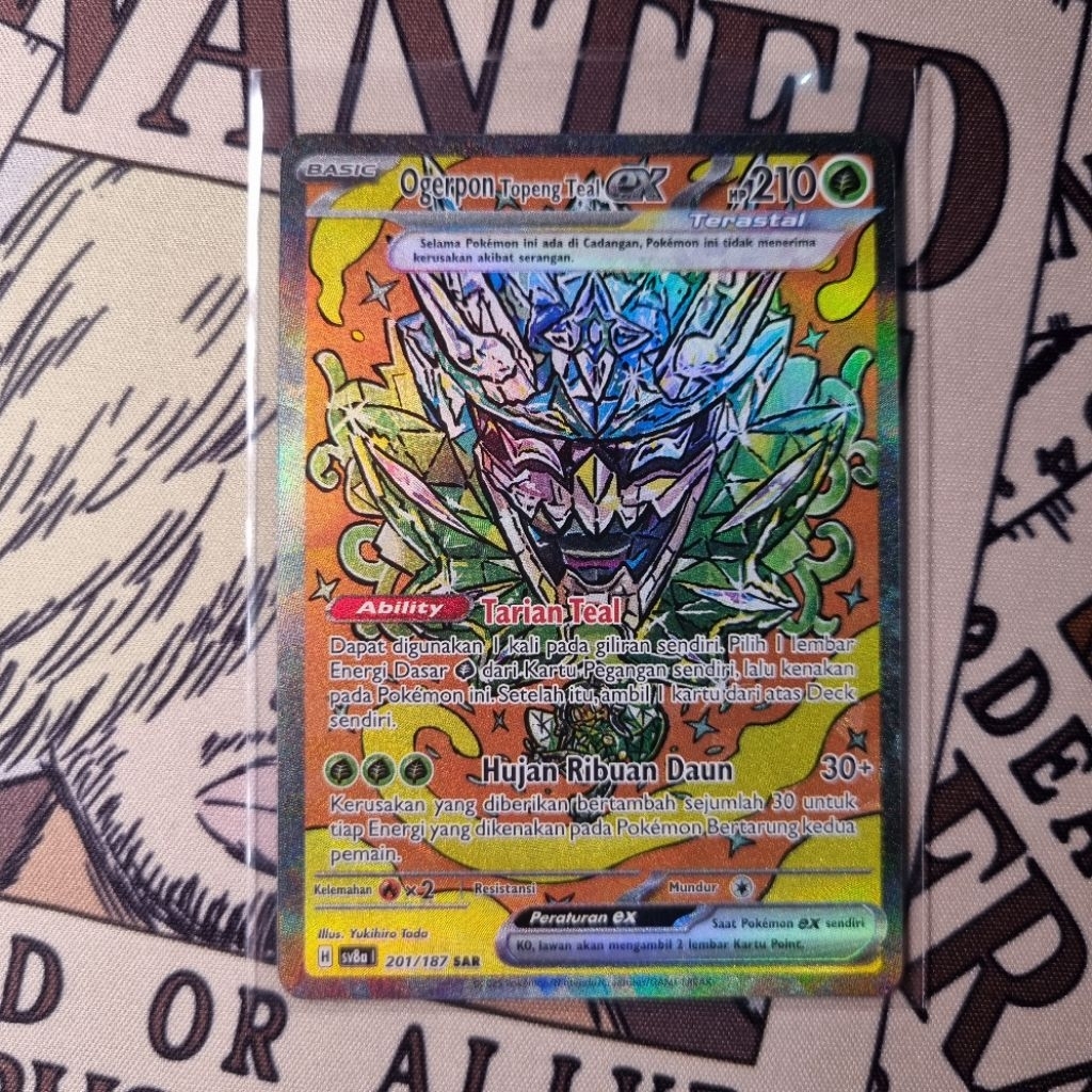 Ogerpon Topeng Teal EX SAR Pokemon TCG Indo