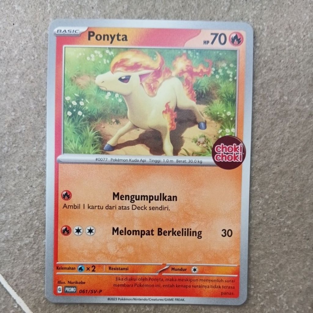 kartu pokemon ponyta x choki-choki (promo card), (special edition)