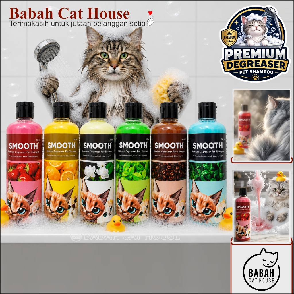 SMOOTH Sampo Kitten Kucing Anjing Degreaser Pet Shampo Wangi Anak Puppy Dog Cat Shampoo Grooming Mur