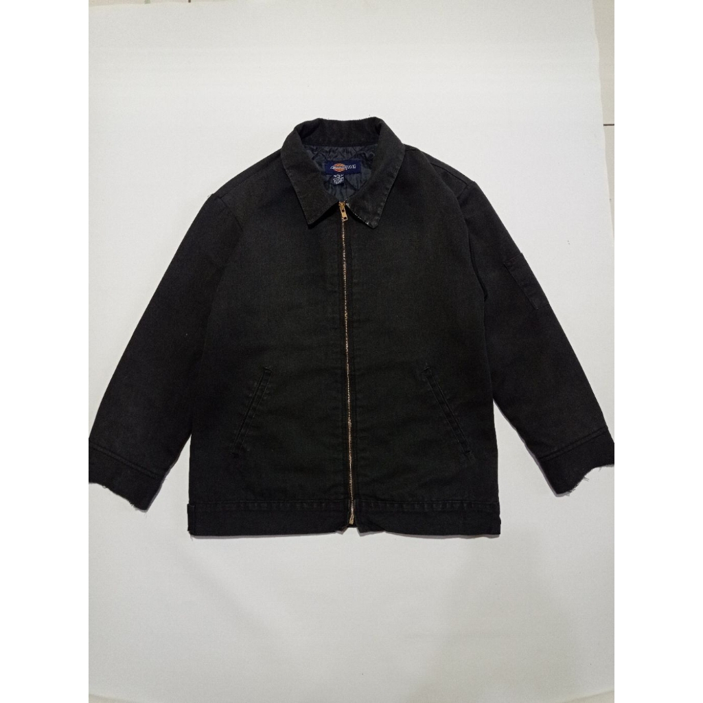 Jaket Dickies Eisenhower Lined Rare Vintage Hitam Size XXL Fit M Made In Mexico Second Brand Dickies
