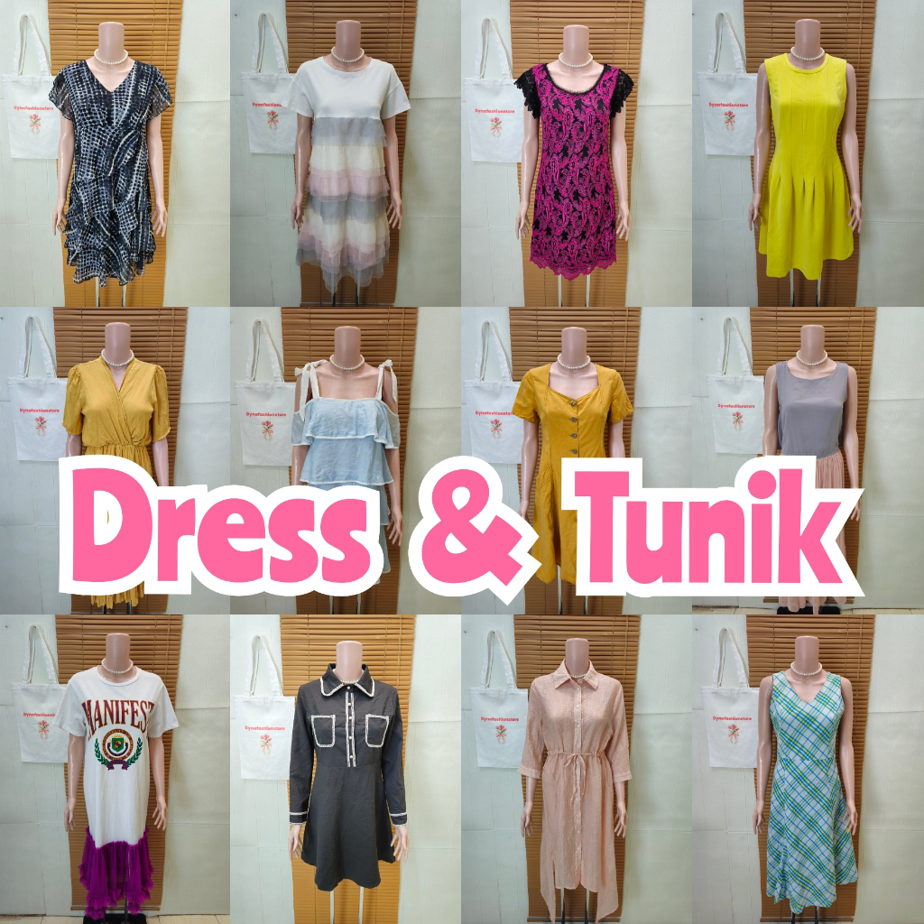 Dress lengan pendek / Tunik /Mini dress/ Long dress /Daster / tali satu/ Dress vintage