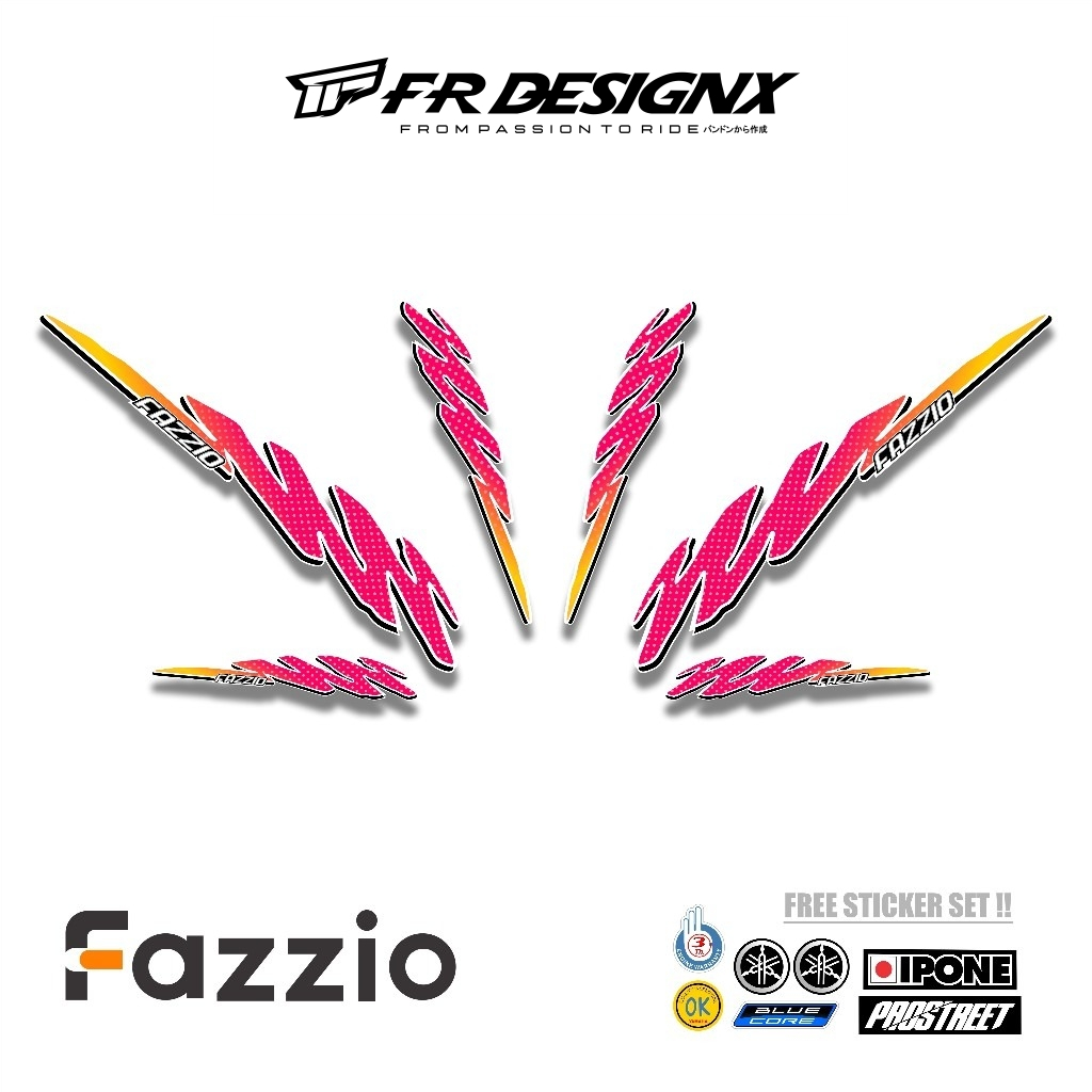 STRIPING STIKER FAZZIO / MOTIF LIS VINTAGE KALCER / FR DESIGNX / YAMAHA FAZZIO / STRIPING MODIF