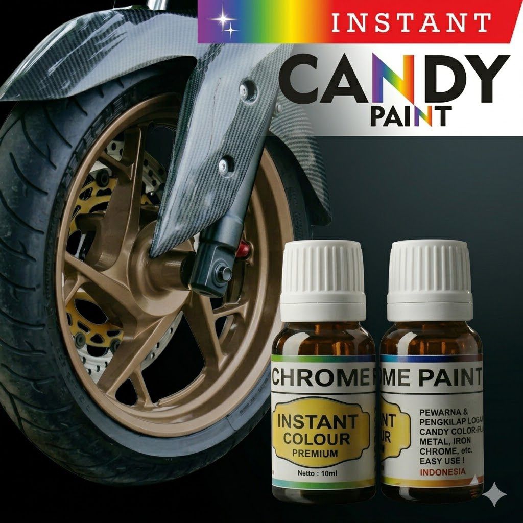 Cat Candy Chrome Cat Oles Velg Titanium Mocca Cat Logam Permanen Cat Candy Chrome 10ml