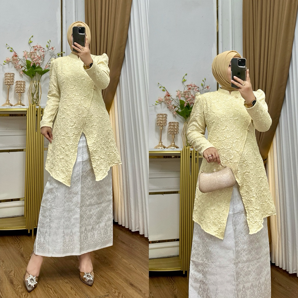 Set Kebaya Janggan Modern/ Kebaya Janggan/ Tunik Janggan/ Kebaya Janggan Modern/ Kebaya Janggan Terb