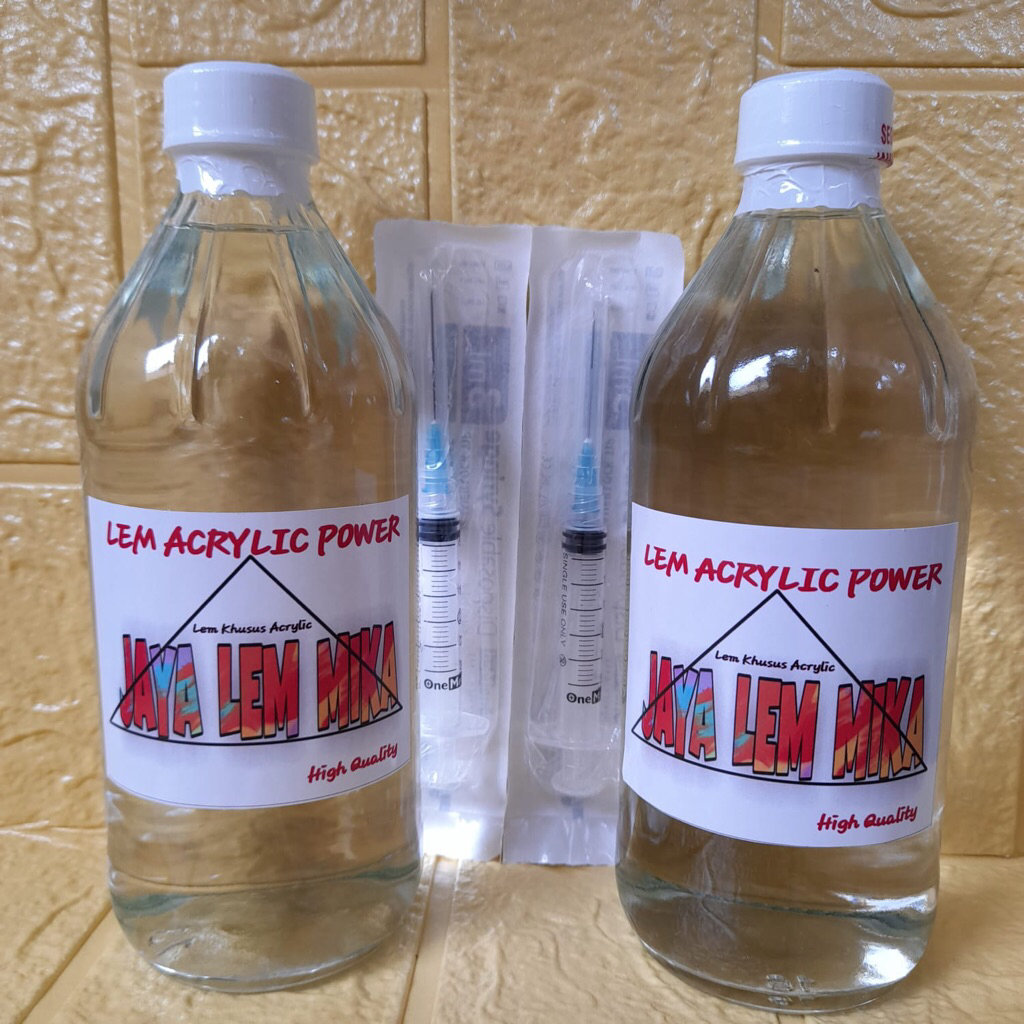 Lem akrilik 500ml/Lem akrilik Free Spuit/Lem akrilik Bening