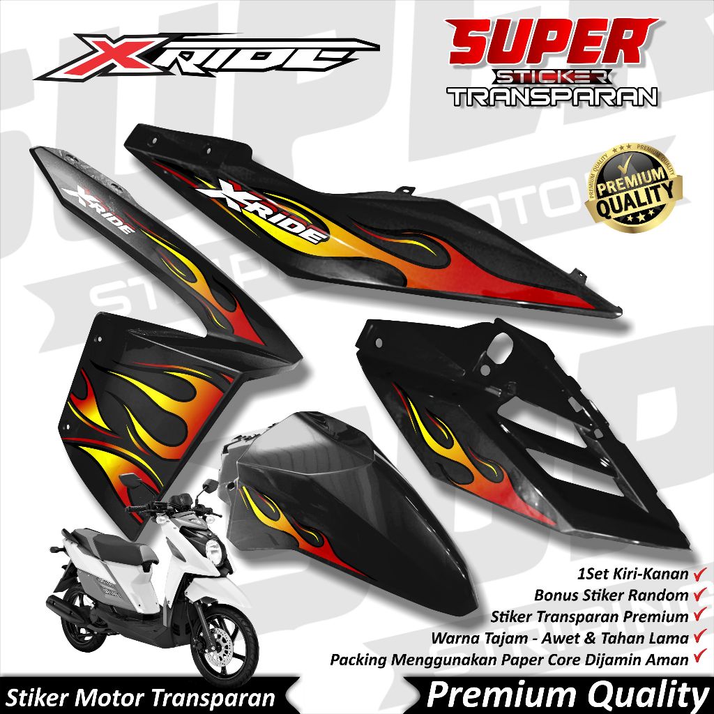 Stiker Transparan X Ride 115 Anti Luntur keren Striping Xride Striping Yamaha Xride 115 API