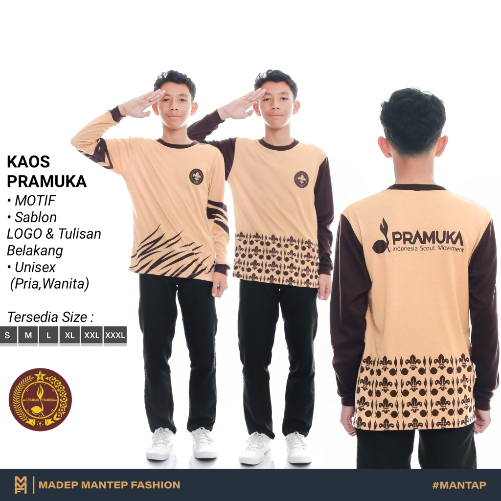 Kaos Pramuka Lengan Panjang Terbaru Kaos Kegiatan PRAMUKA Kaos Pembina Pramuka MMF