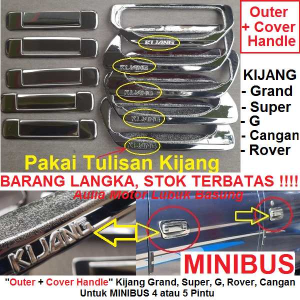 Barang Langka.. Aksesoris Chrome Outer dan Cover Handle Handel Toyota Kijang Grand Super G Rover
