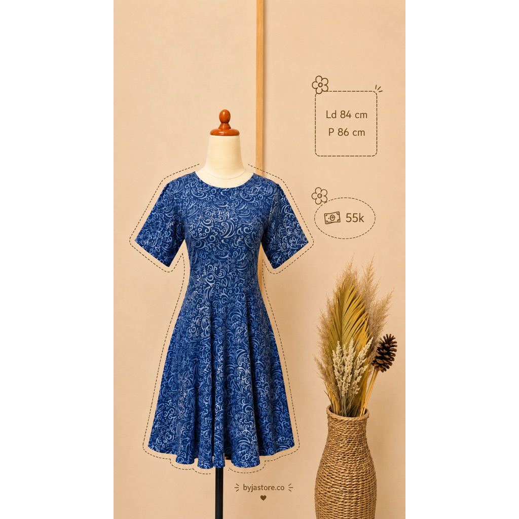 Batik Blue Dress