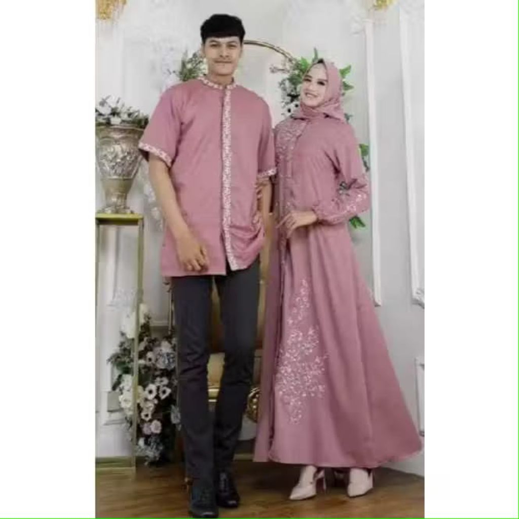 GAMIS COUPLE SUAMI ISTRI BUSUI KOKO BORDIR PREMIUM DRESS BORDIR