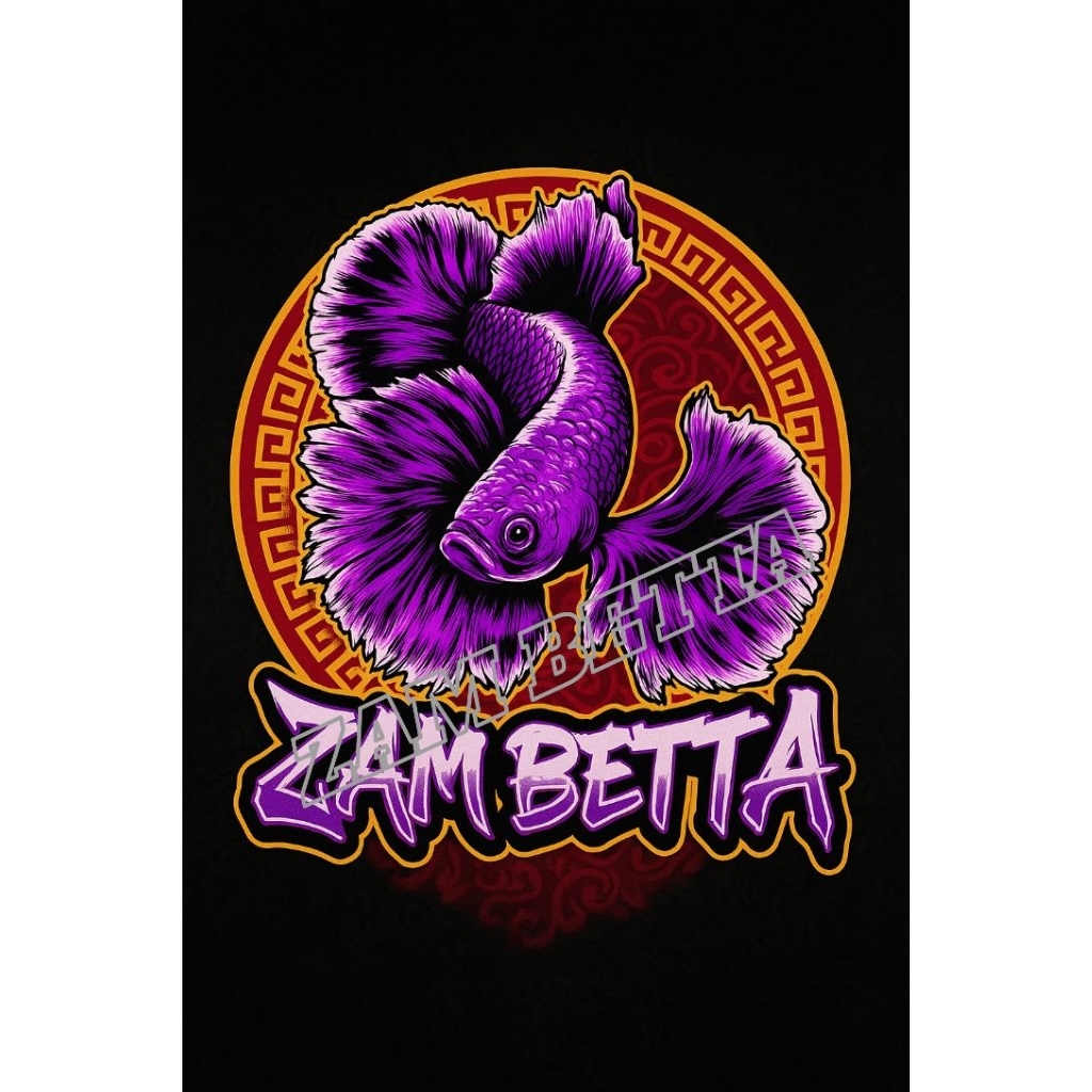 sticker ikan cupang halfmon cendolan + cairan ekstra ketapang