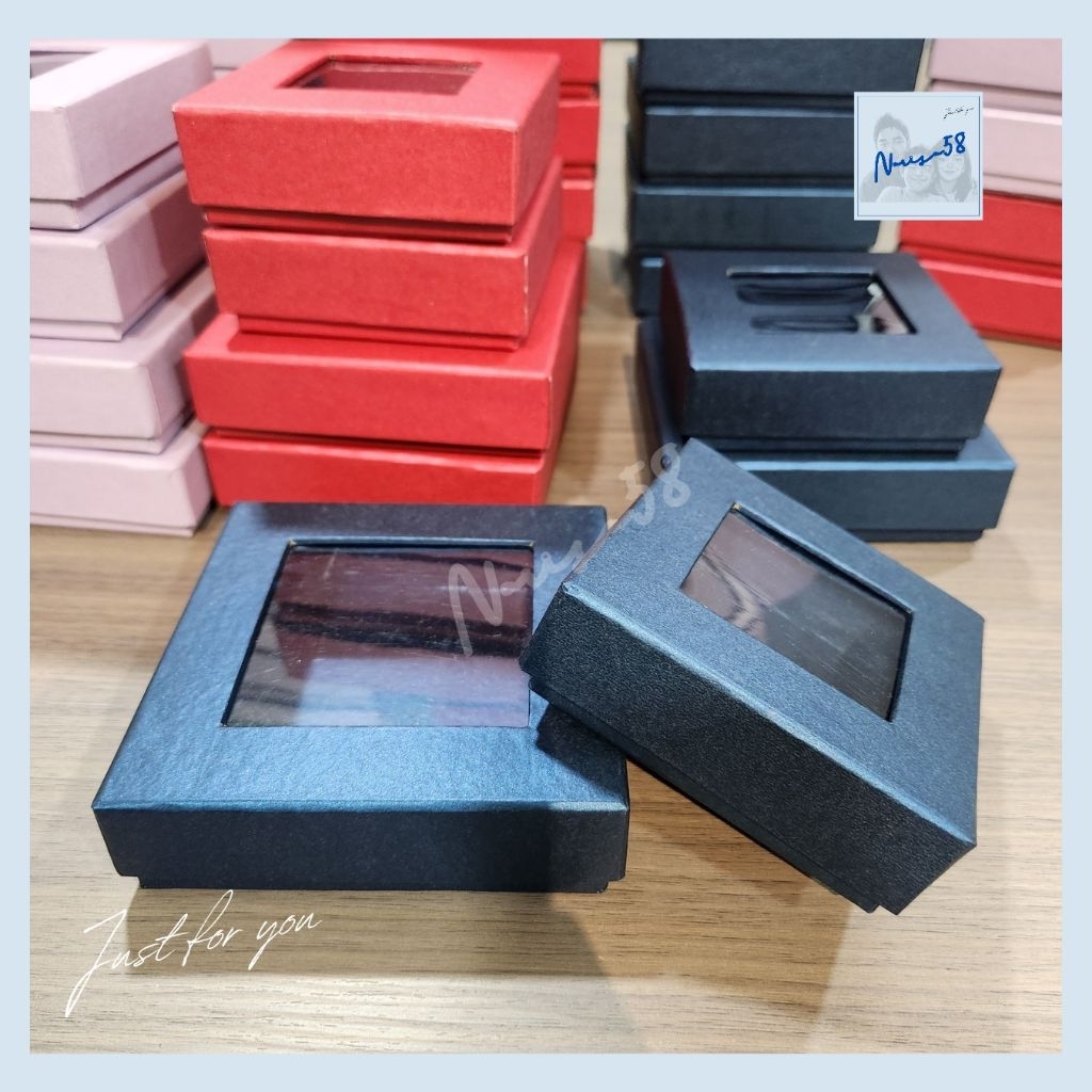 Kotak Box Hardbox "Jendela Mika" | 9x9x3 | Box Tutup Mika Frame | Giftbox Bross | Packaging Hampers 