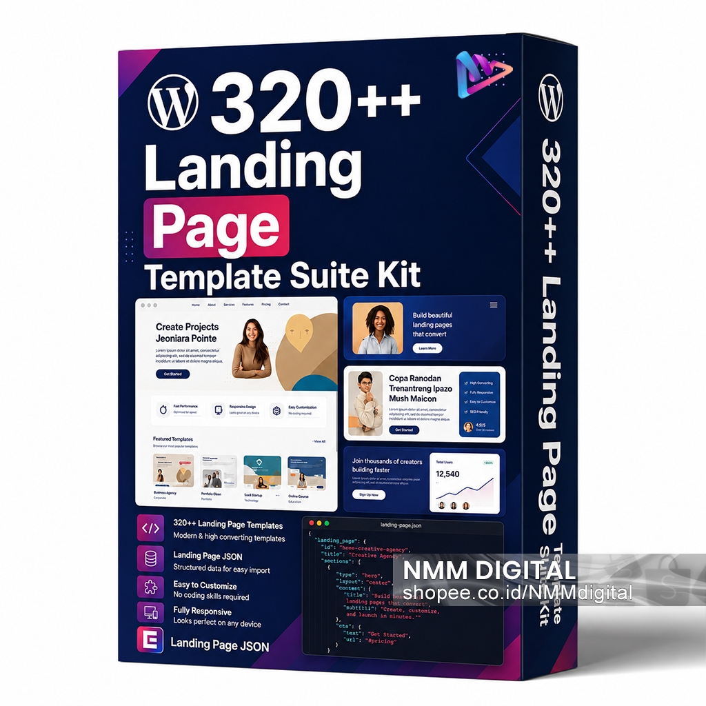 320++ Template LANDINGPAGE Suite Kit JSON Elementor - Website Semua Niche Komplit - Bisa Load Gambar