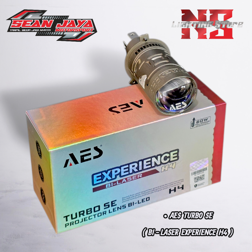 LAMPU H4 BILASER TURBO EXPERIENCE AES H4 60W LAMPU MINI BILED AES