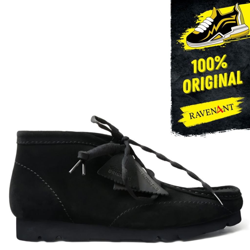 CLARKS x PAF Wallabee Boot Black ORIGINAL - Sepatu Boot Sneakers Pria