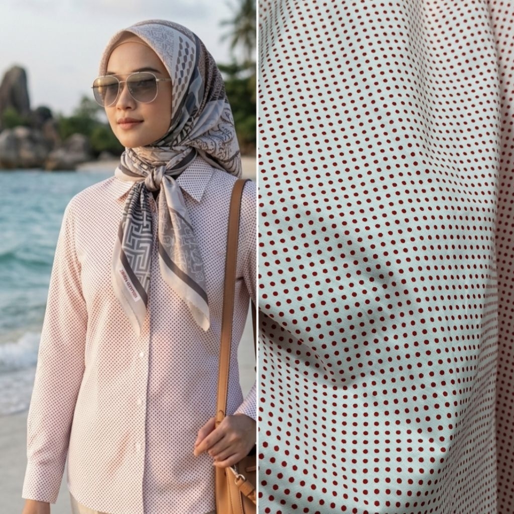 kain katun jepang motif polkadot - kain katun - kain katun jepang - kain katun motif - kain