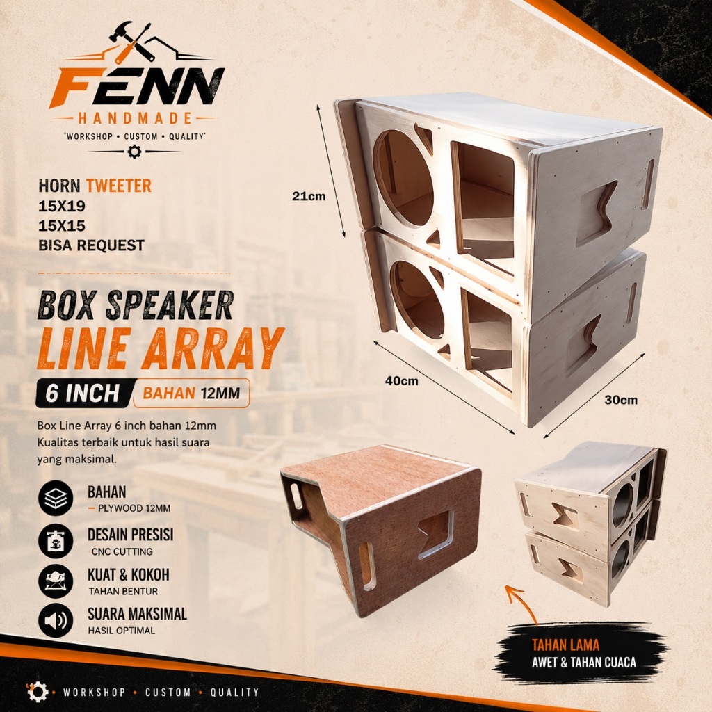 Box Speaker Line Array 6 inch bahan tebal 12mm