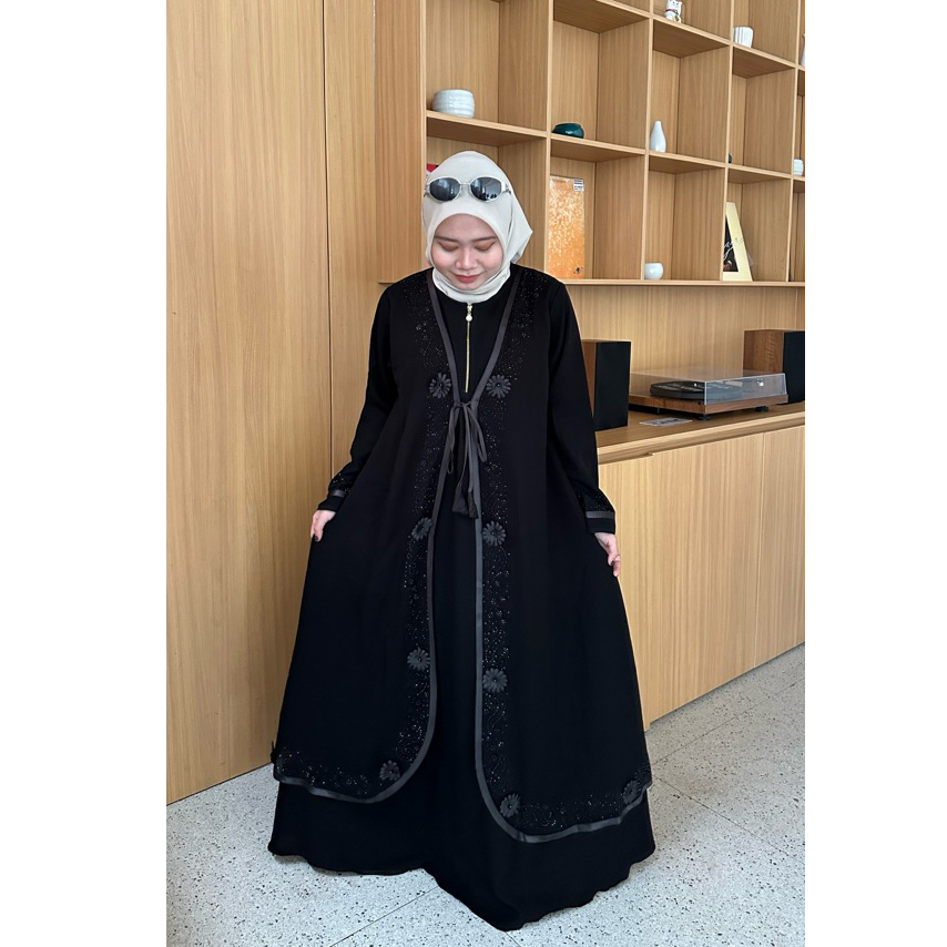 Abaya Aurora Jetblack Premium Gamis Original