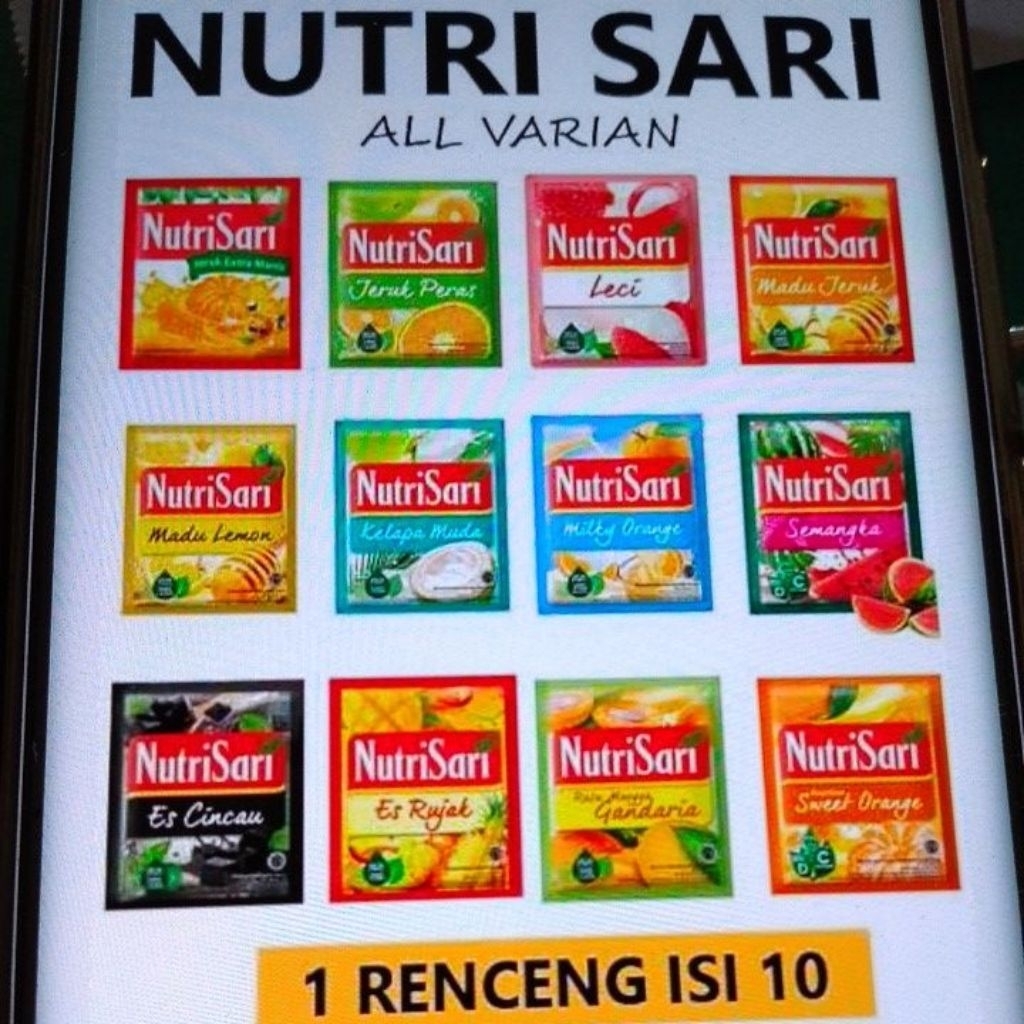 Minuman Serbuk Nutrisari Aneka Rasa
