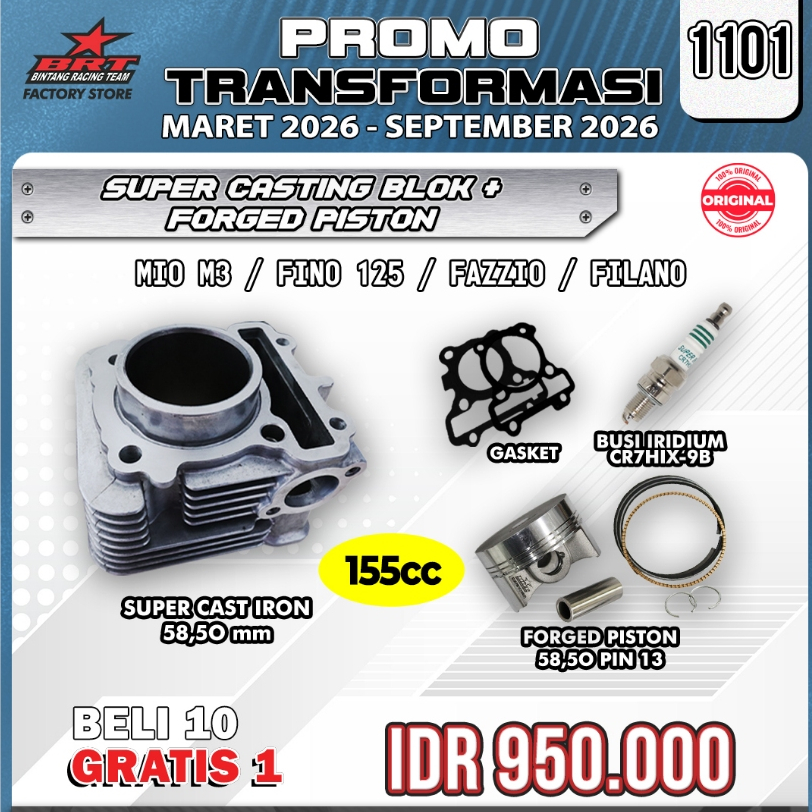 PAKET BORE UP BLOK SET PISTON MIO M3 58,50 MM