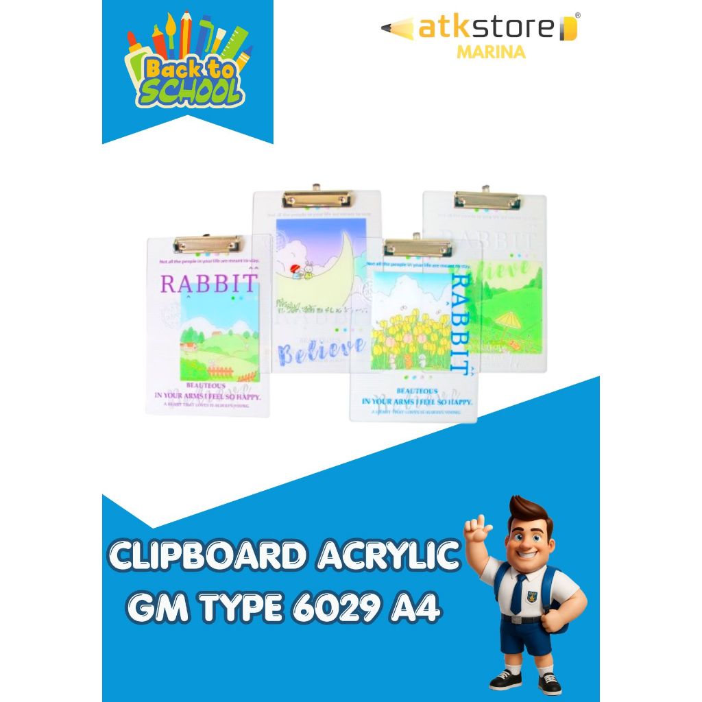 PAPAN DADA CLIPBOARD A4 PAPAN UJIAN ACRYLIC GM TYPE 6029