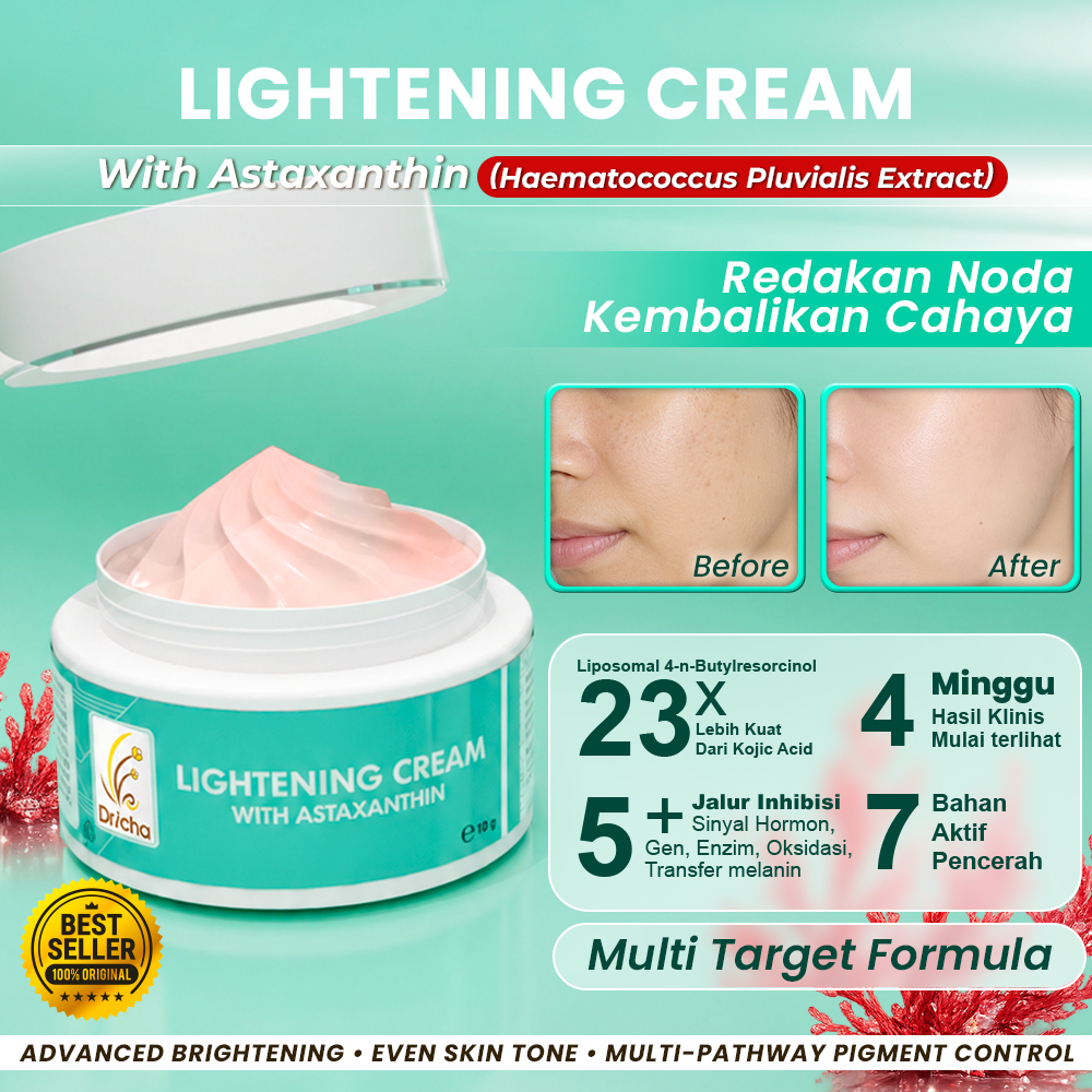DRICHA Lightening Cream with Astaxanthin- Krim Pencerah Wajah Intensif Untuk Mencerahkan Kulit, Mera