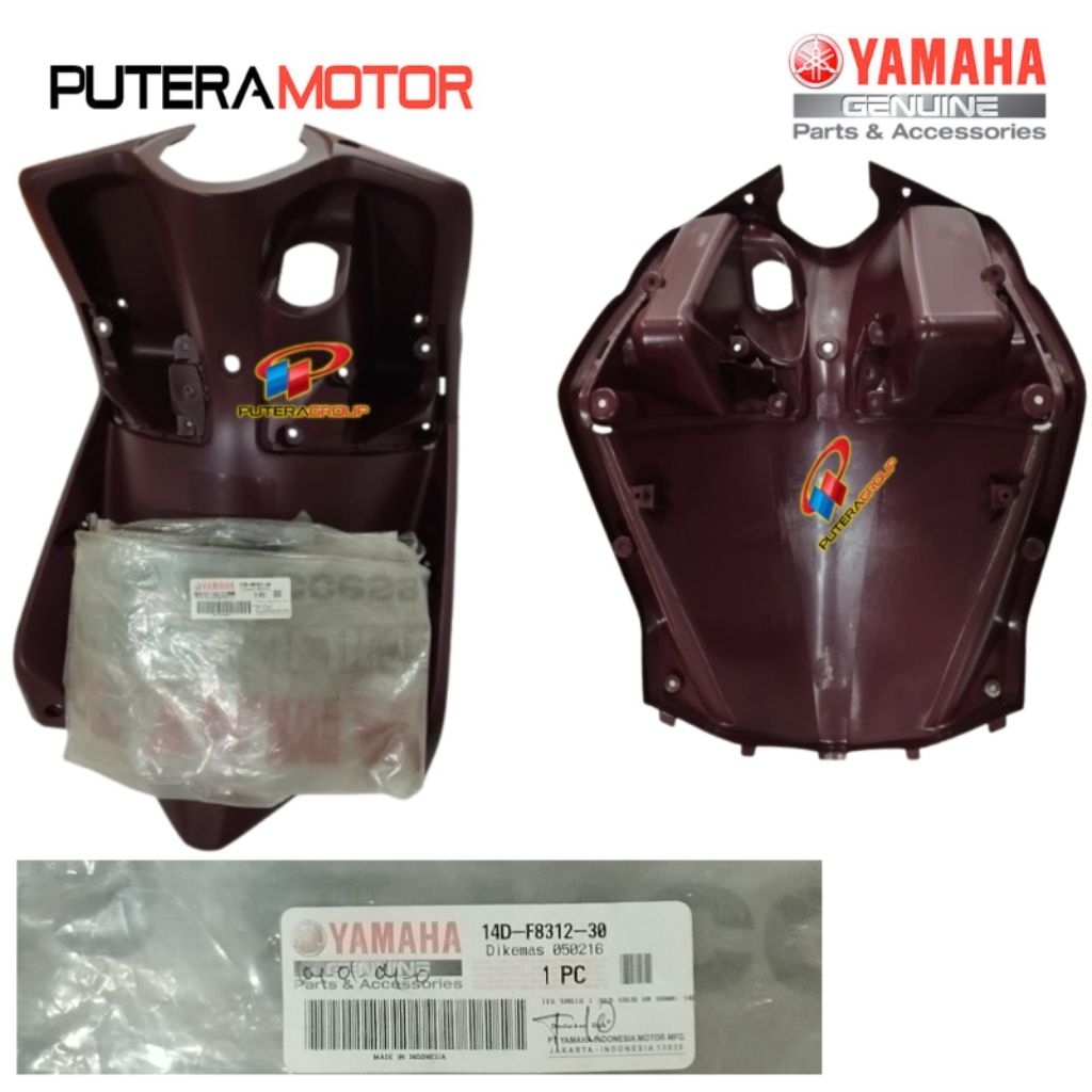 14D-F8312-30 LEG SHIELD  COVER DEK KUNCI TENGAH MIO SOUL MERAH TUA YAMAHA MIO SOUL ORIGINAL YAMAHA (