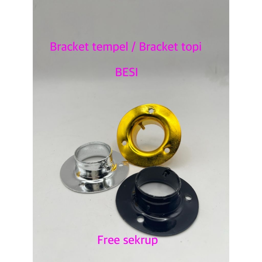 Bracket / penyangga tiang gorden MODEL TOPI