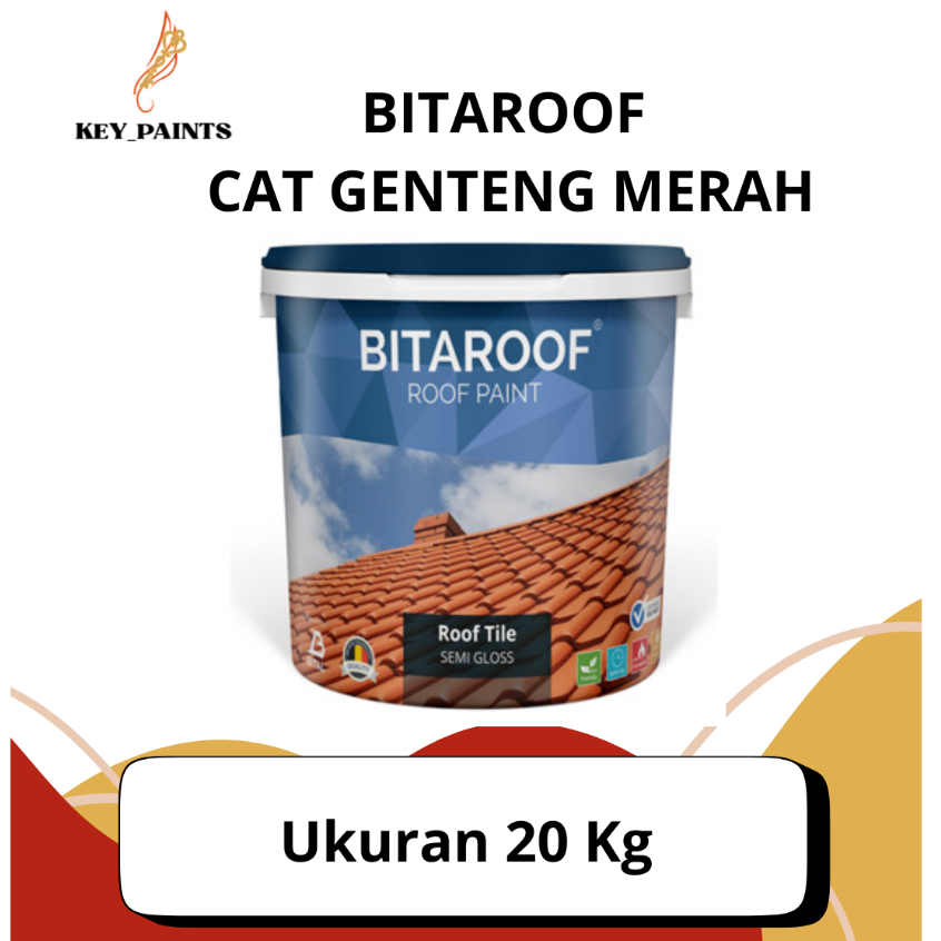 Bitaroof Cat Genteng Merah 20 Kg Waterproof Anti Lumut Tahan Lama