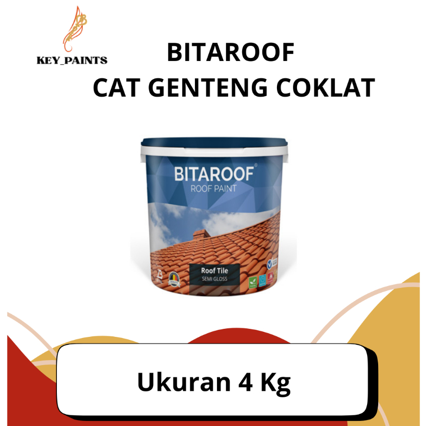 Bitaroof Cat Genteng Coklat 4 Kg Waterproof Anti Lumut Tahan Lama