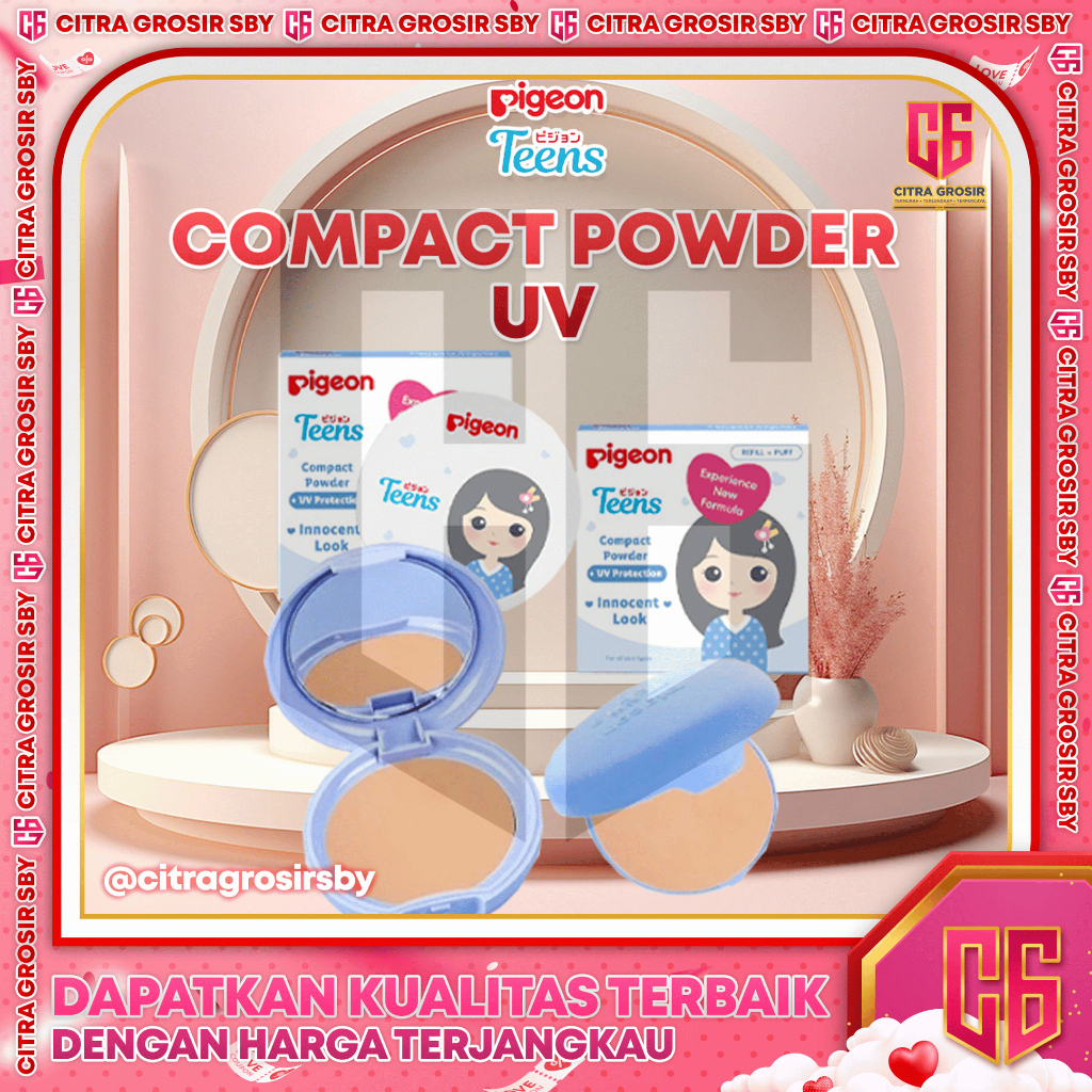 PIGEON Teens Compact Powder + UV Protection || PIGEON Teens Refill Compact Powder