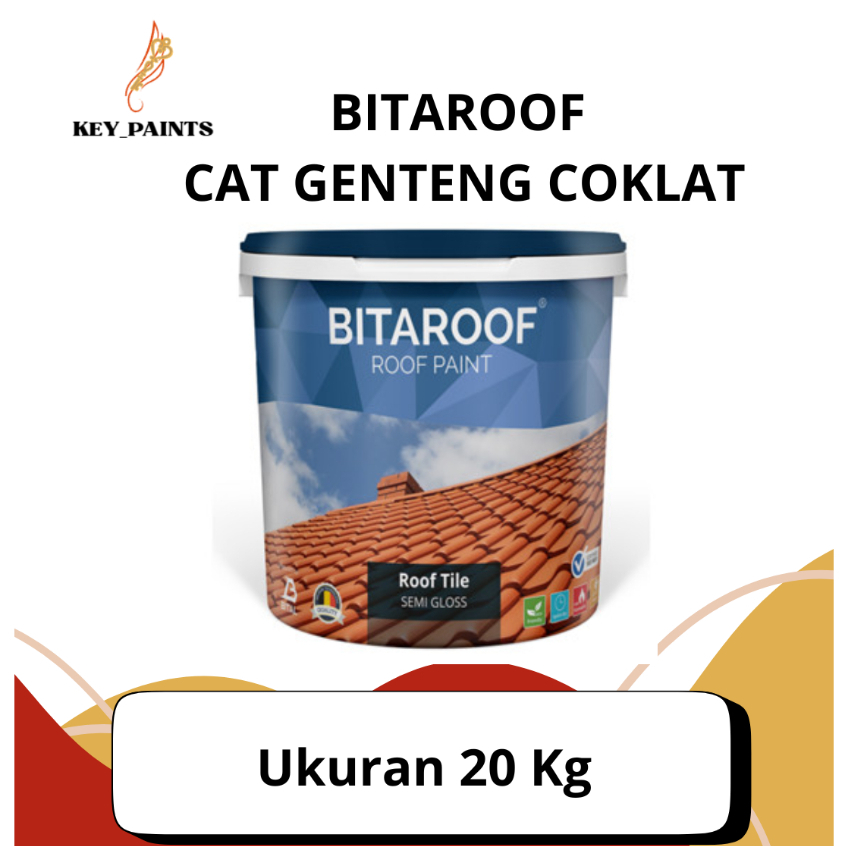 Bitaroof Cat Genteng Coklat 20 Kg Waterproof Anti Lumut Tahan Lama