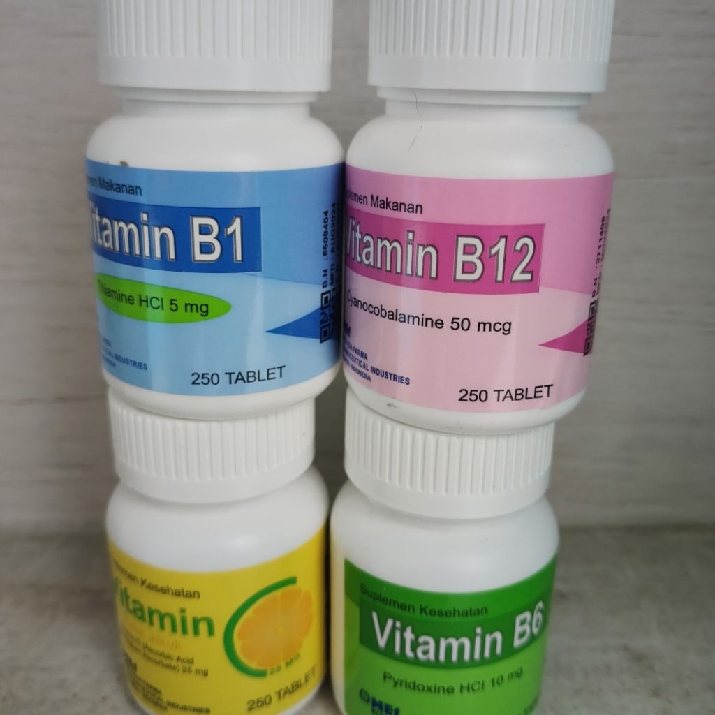 VITAMIN C, B1, B12, B6 BOTOL MEF Isi 250 tablet