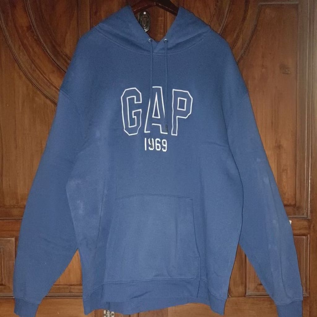 NEW GAP Sweatshirt Hoodie Lengan Panjang Pria Biru Bigsize LD 134 (Reject)