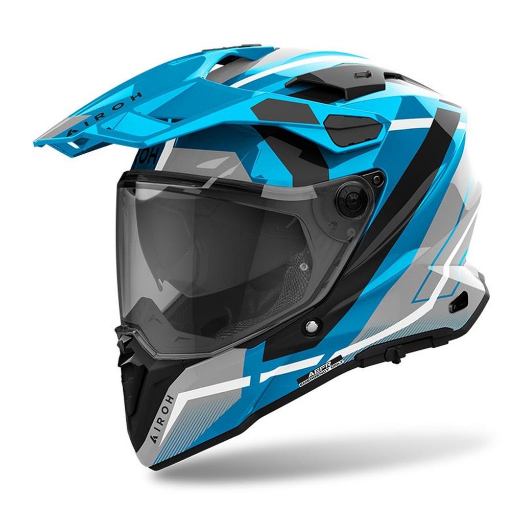 AIROH COMMANDER 2 MAVICK CERULIAN BLUE ORIGINAL HELM AIROH COMMANDER 2