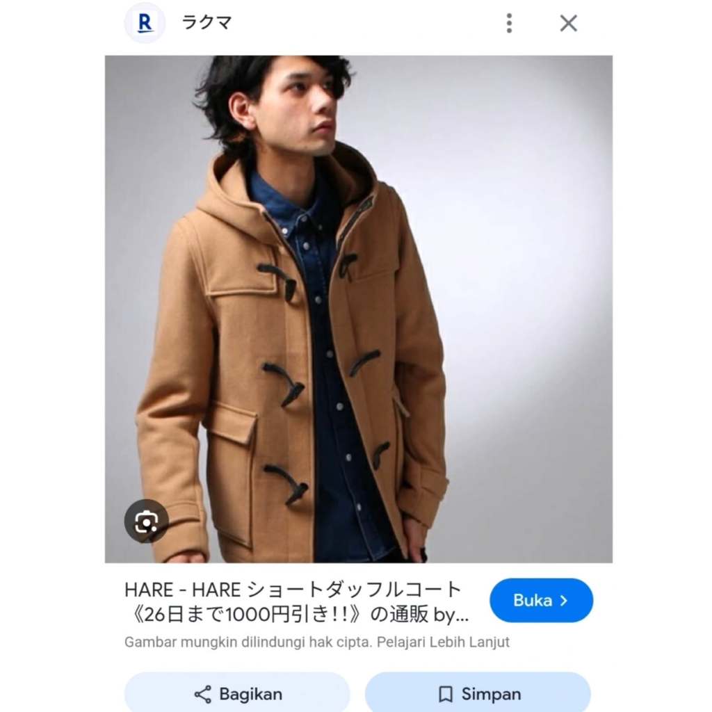 HARE JAPAN DUFFLE OUTER WOOL JACKET SIZE M, LD 102