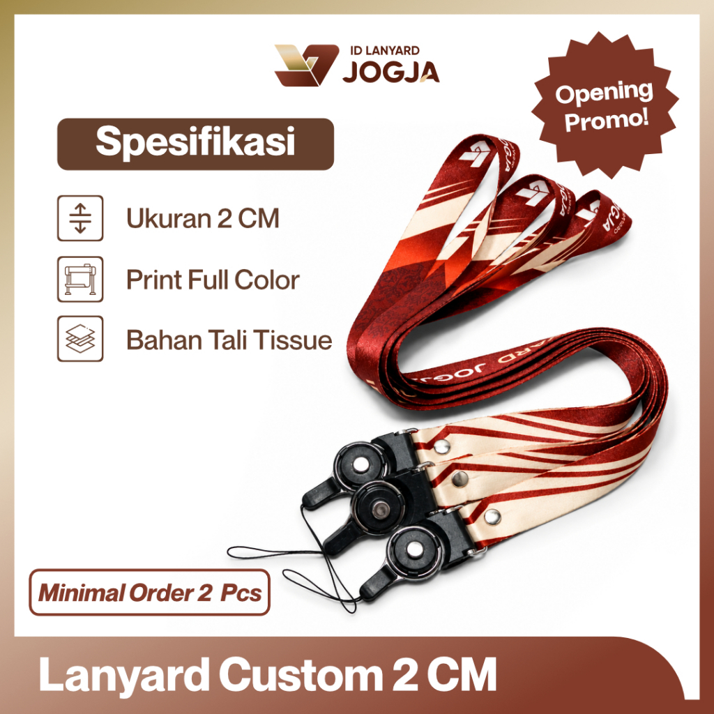 CETAK TALI LANYARD CUSTOM DESAIN 2 CM FULL PRINT SUBLIM , UNTUK NAME TAG DAN GANTUNGAN VAPE