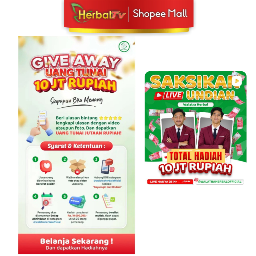 GRATIS Brosur Give Away - Uang Tunai 10 Juta - Kesempatan Mendapatkan Hadiah Uang Tunai - Di Undi Se