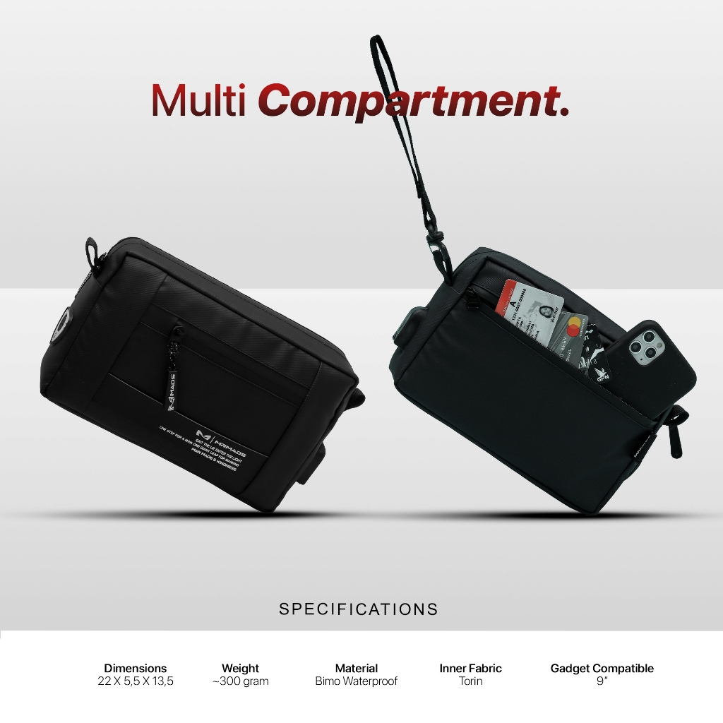 NEW MR MADS - Tas Selempang Pria "KEPLER" Clutch Bag - Sling Bag Waterproof