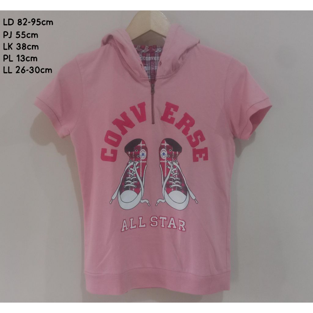 PRELOVED BLOUSE HOODIE PEACH CONVERSE ANAK REMAJA / LD KECIL