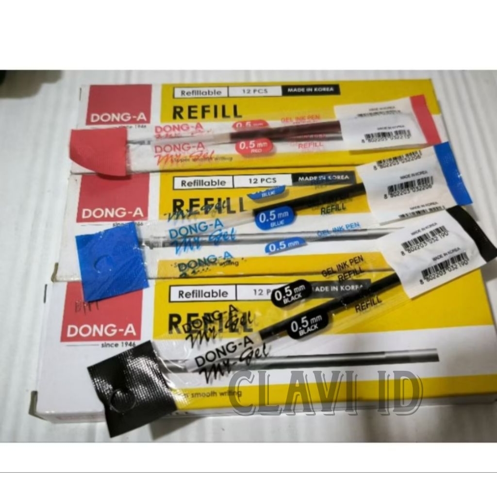 REFILL MY GEL DONG-A HITAM/BIRU/MERAH 0.5MM