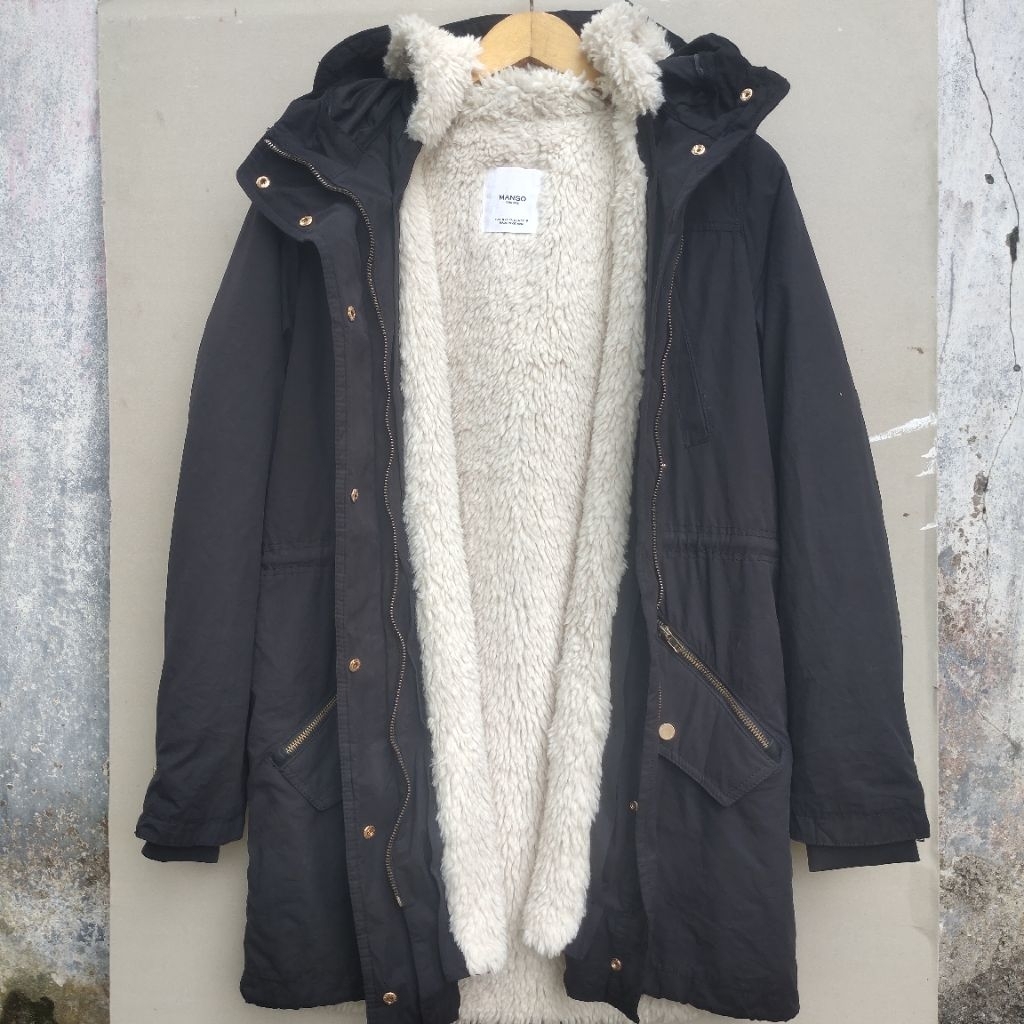 Jaket Parka MANGO Sherpa Original