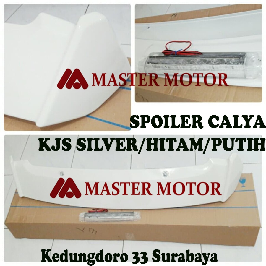 Spoiler Belakang Calya Semua Warna Body plus Lampu - KJS Rear Spoiler Putih Hitam Abu Silver dll