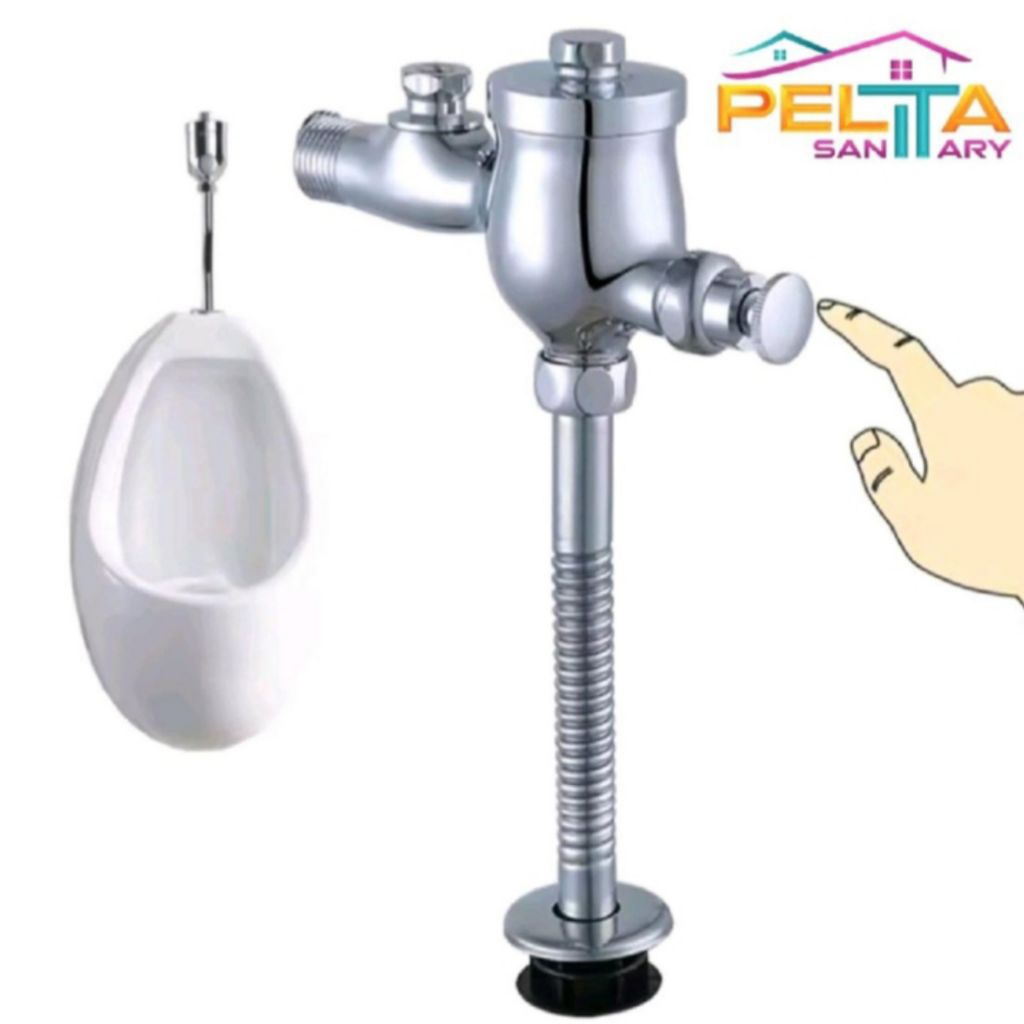 Push Urinoir Kencing Toilet Stainless Brass / Kran Flush Urinoir