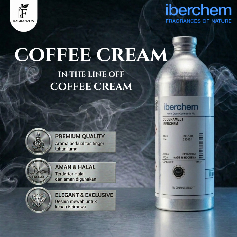 IBERCHEM - Bibit Parfum Murni | COFFEE CREAM - Searah krim kopi | Kemasan Segel Pabrik (1kg) & Repac