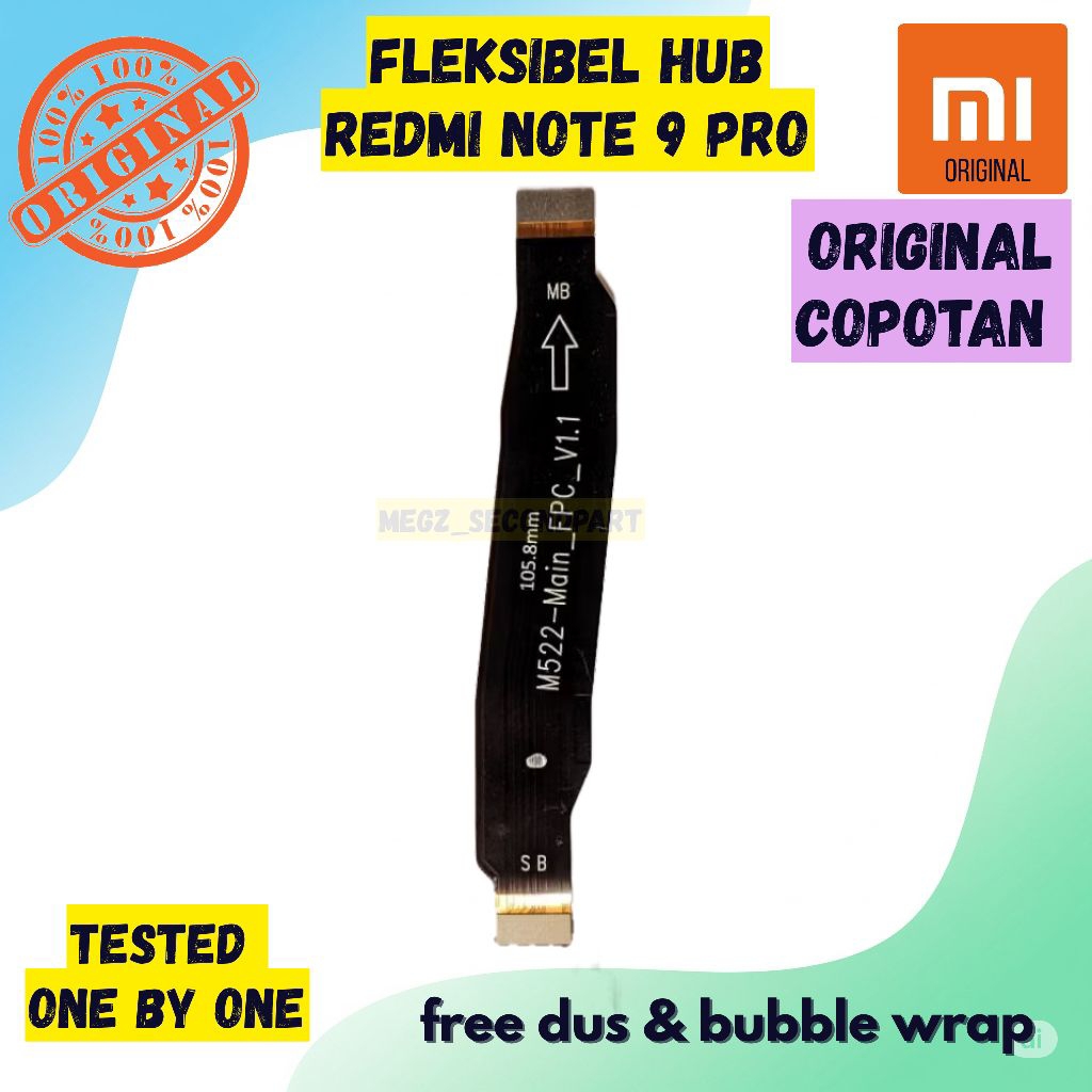 FLEKSIBEL CHARGER/CAS BOARD BAWAH 100% ORIGINAL COPOTAN XIAOMI REDMI NOTE 9 PRO