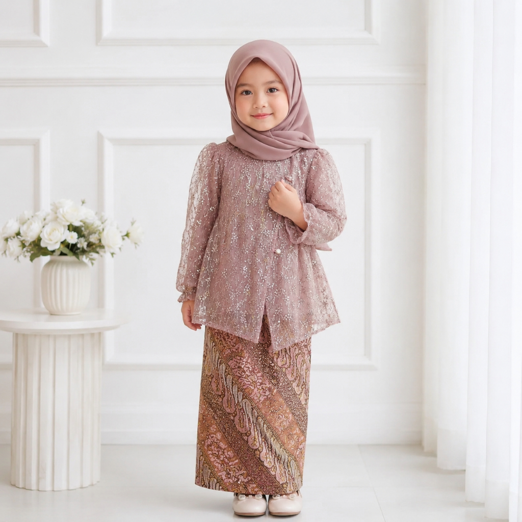 Delova Kids - KEBAYA SASMITA Anak Brukat Payet Jawa  Vintage Formal Kartini Wisuda Kondangan