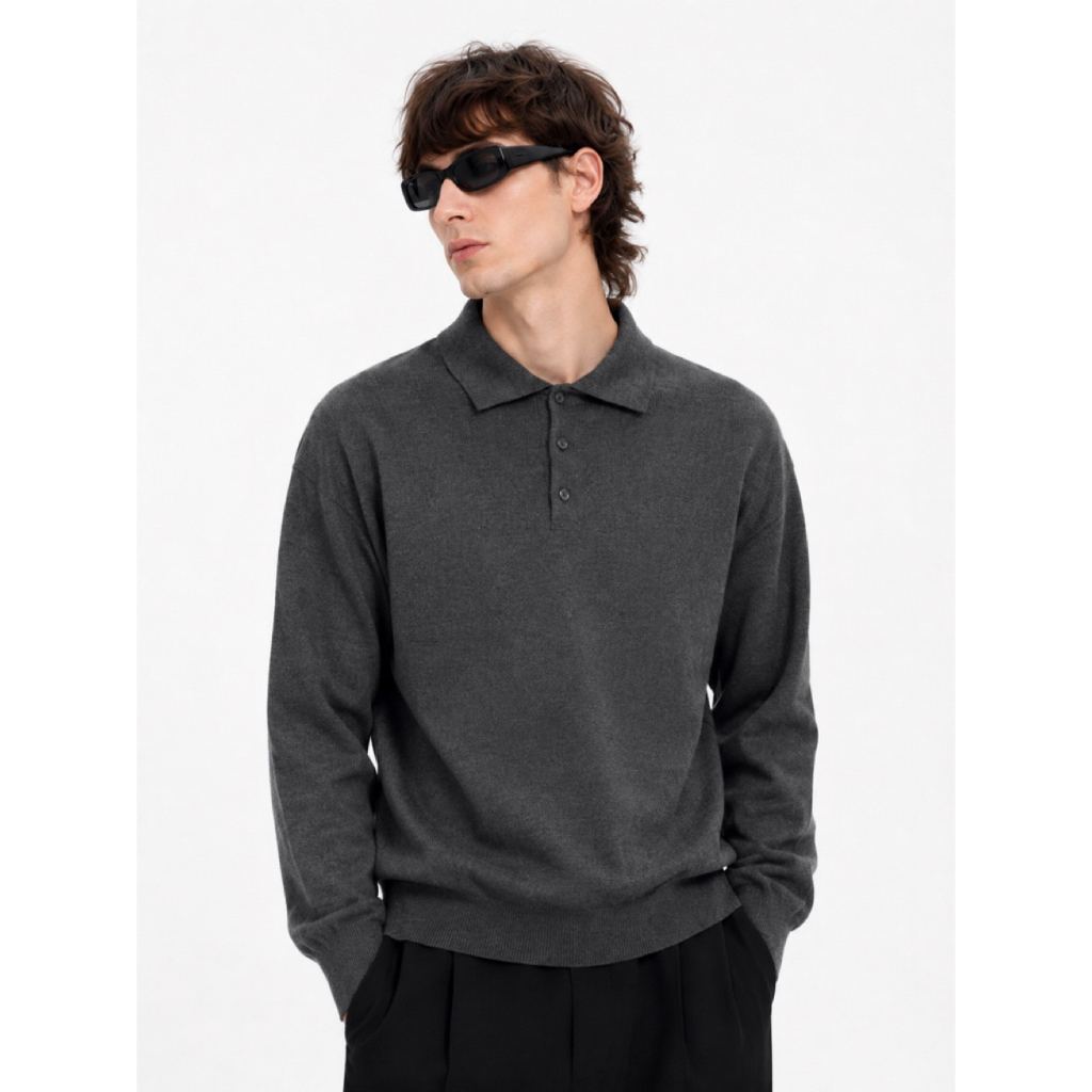 (Massimo Dutti) Sweater Polo Long Sleeve