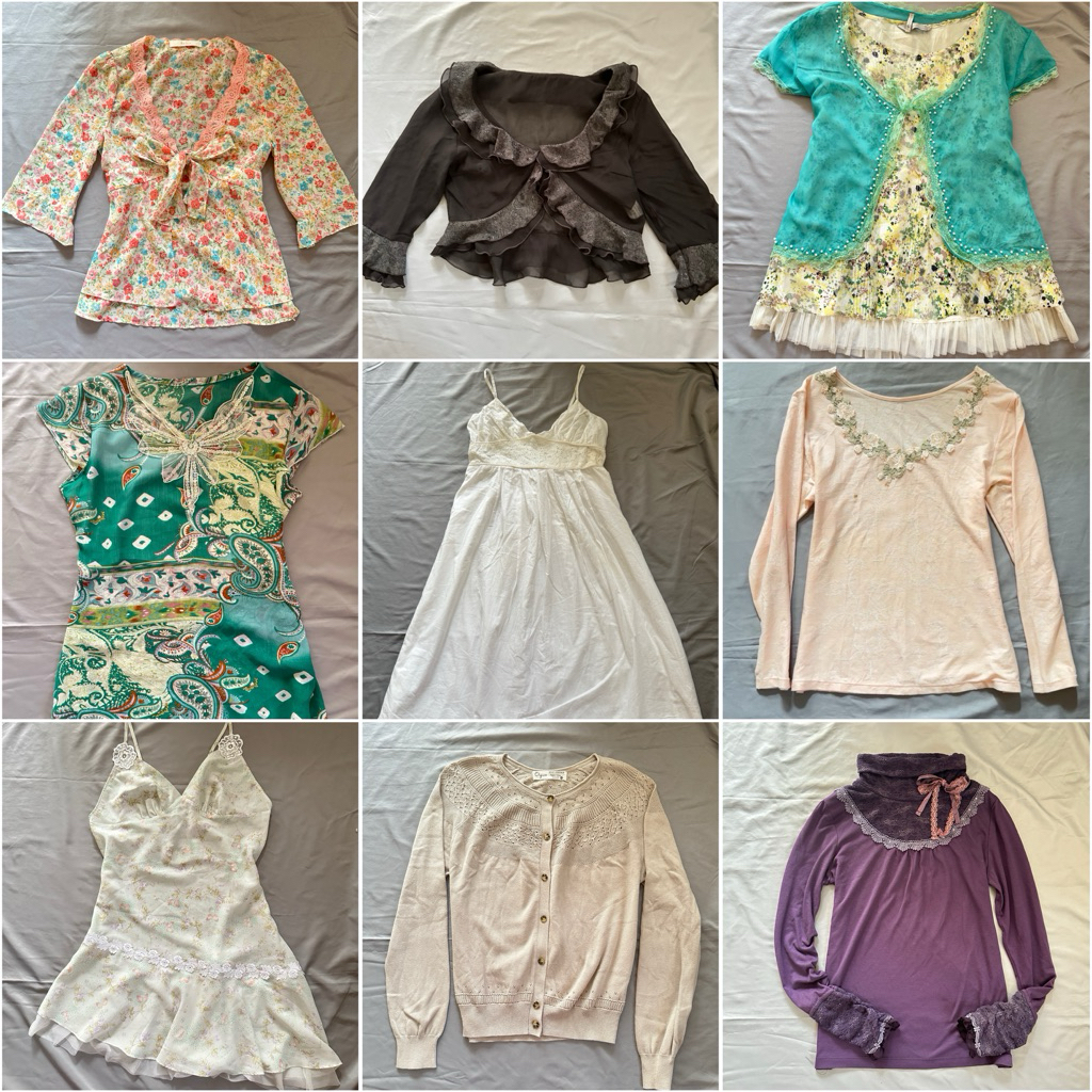 adoremefasol’s 6th batch fairycore axes femme lace brukat cardigan mori kei